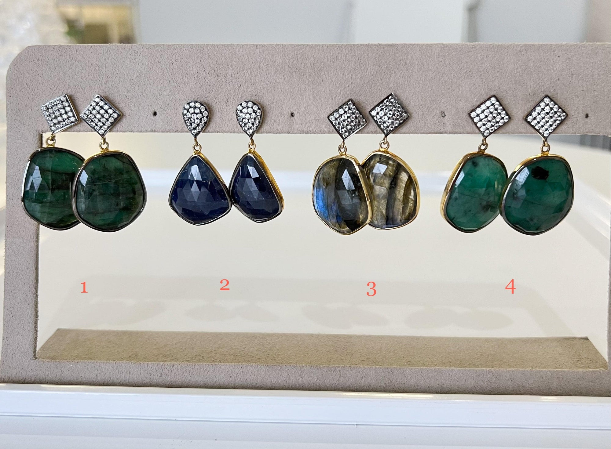 organic gemstone earrings