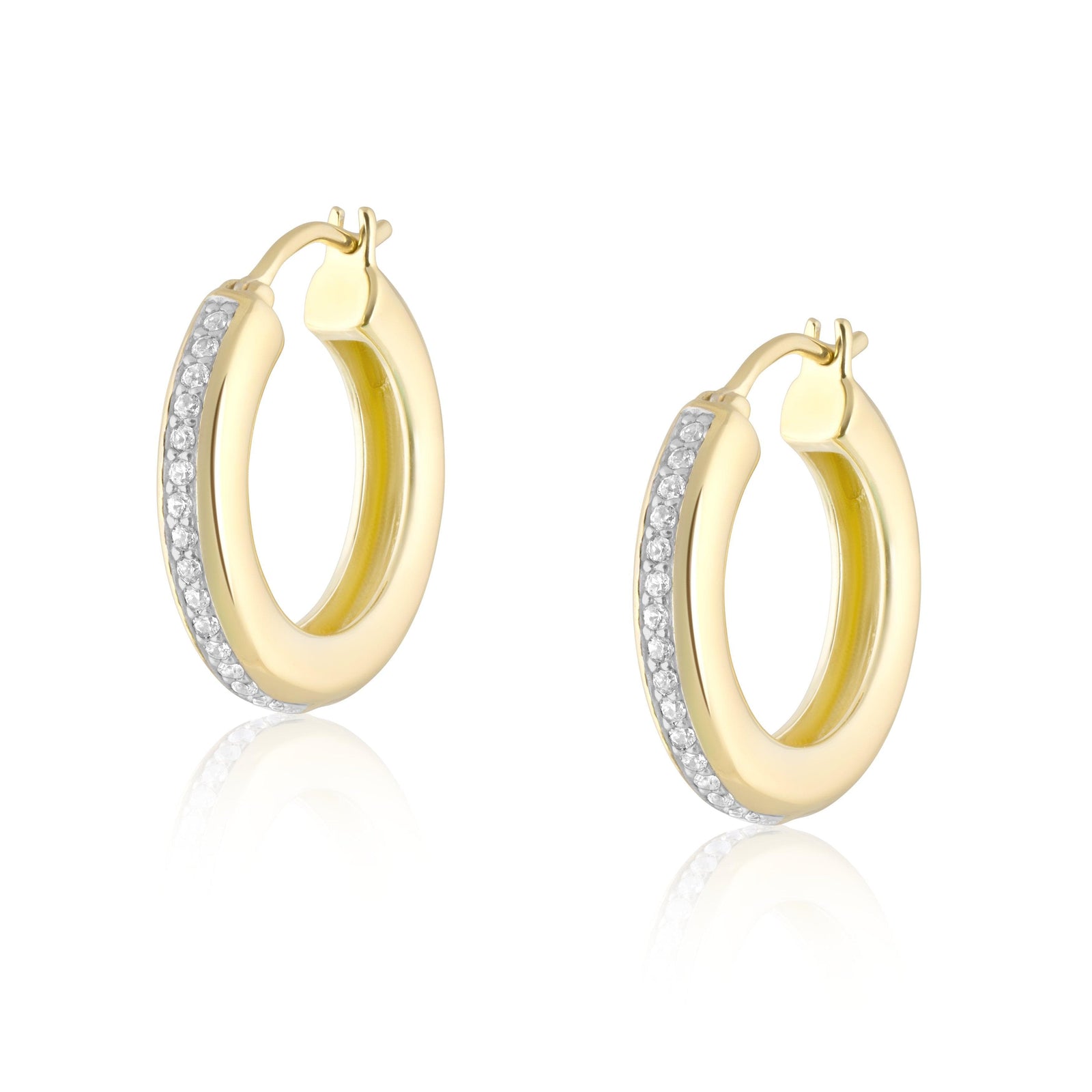 ELA Rae | Heart Shape Fish Hooks | Women’s Designer Fashion Jewelry Rainbow Moonstone / 14K Yellow Gold Plate