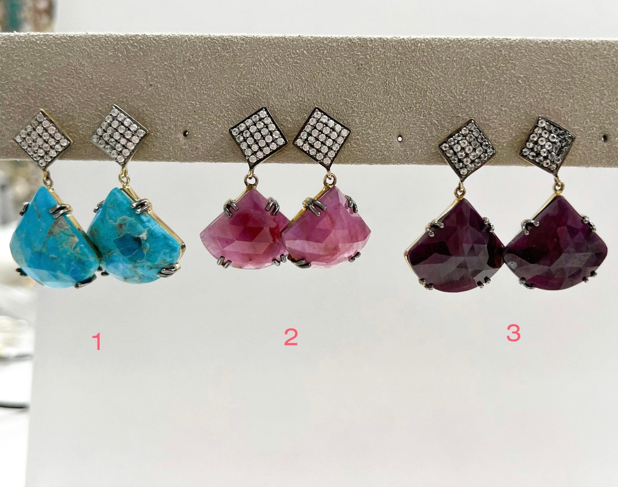 triangle post earrings