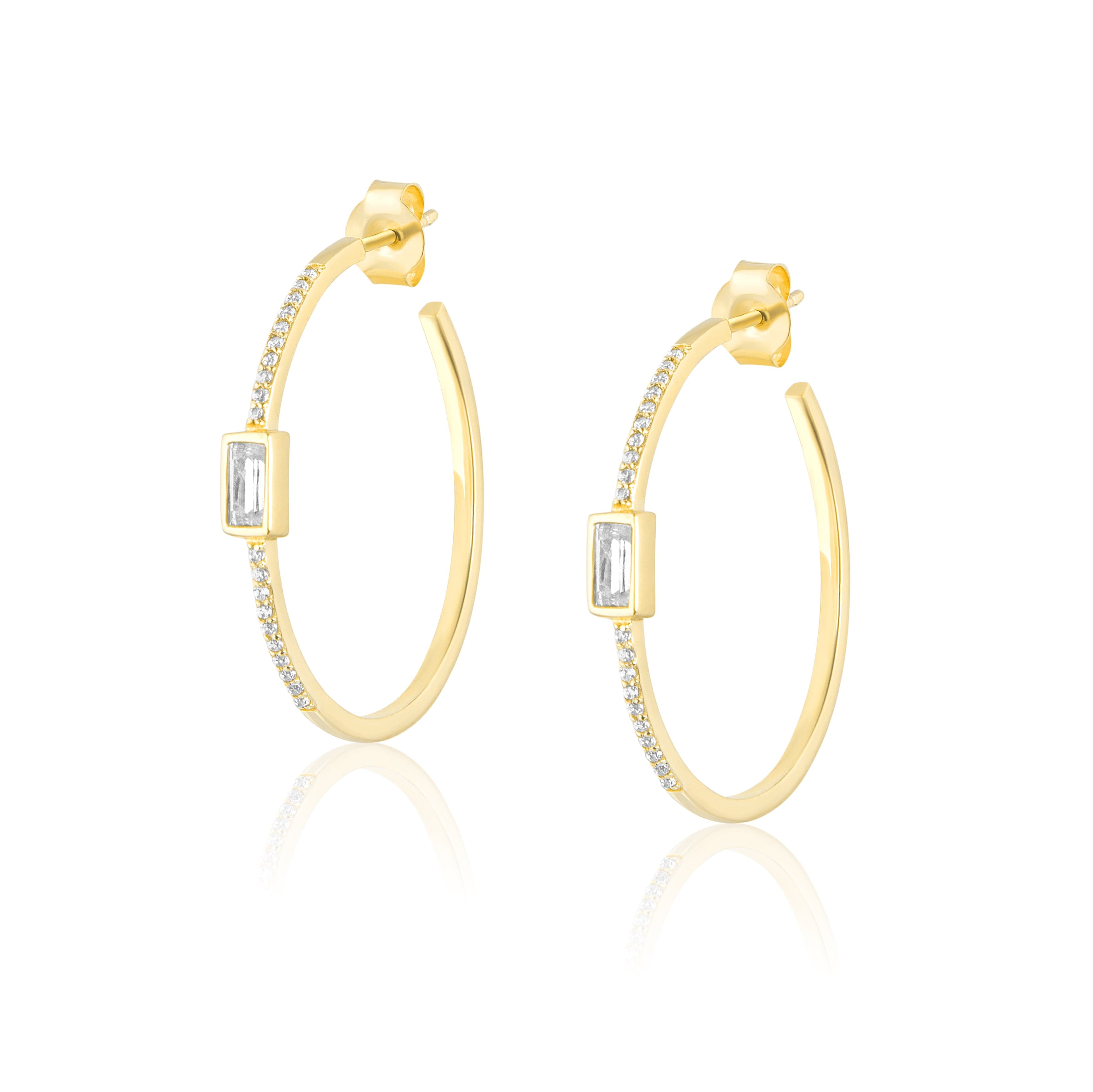 ELA Rae | Bezel Hoops | Women’s Designer Fashion Jewelry