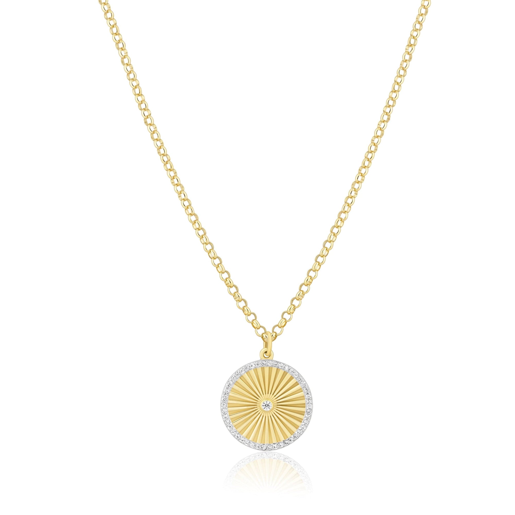 fluted disc charm necklace